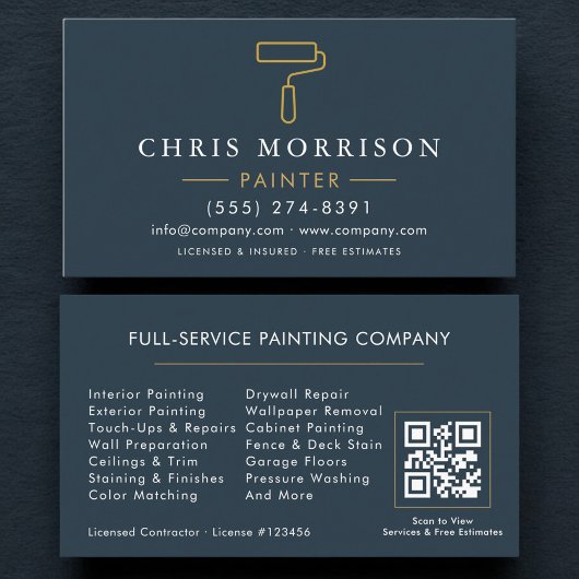 Carte De Visite Home Painter Contractor QR Code