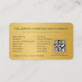 Carte De Visite Home Renovation QR Code Metallic (Dos)
