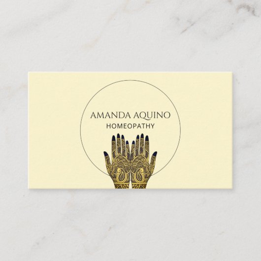 Carte De Visite Homéopathie Henné Mains Santé (Devant)
