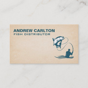 Carte De Visite Homme attrapant un poisson