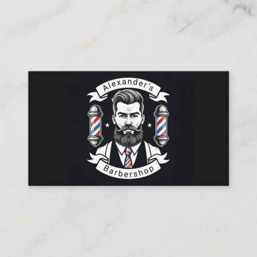 Carte De Visite Homme barbu moderne (Devant)