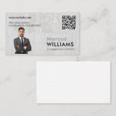 Carte De Visite Homme d'affaires en costume | Marbre | Code QR (Devant / Derrière)