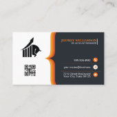 Carte De Visite Homme d'affaires souriant | Société | Code QR (Dos)