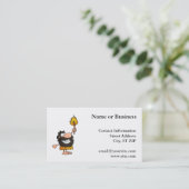 Carte De Visite Homme des cavernes avec Torch BBQ (Debout devant)