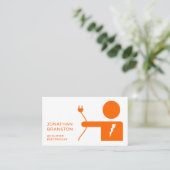 Carte De Visite Homme électrique, électricien (Debout devant)