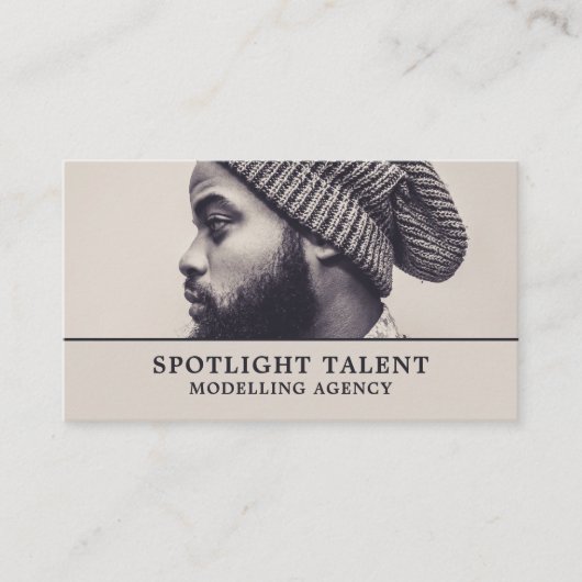 Carte De Visite Homme en Casquette, Agence de modélisation, Agent (Devant)