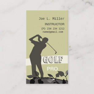 Carte De Visite Homme jouant au golf avec l'entraîneur