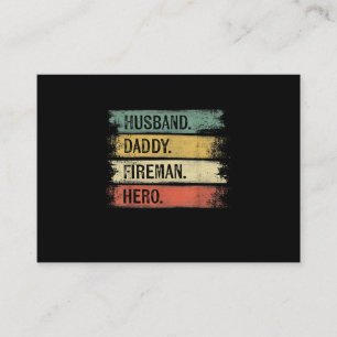 Carte De Visite Homme Mari Daddy Fireman Hero Pompier