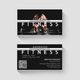 Carte De Visite Homme Poids Fitness Noir Blanc