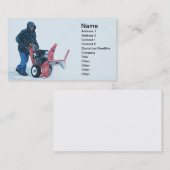Carte De Visite homme poussant une souffleuse à neige (Devant / Derrière)
