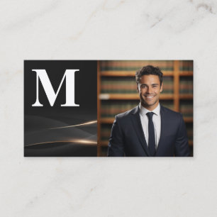 Carte De Visite Homme souriant en costume de ville Monogramme