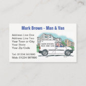 Carte De Visite Homme & Van avec nom sur Company Van (Devant)