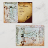 Carte De Visite HOMME VITRUVIEN, Parchemin Brown antique (Devant / Derrière)