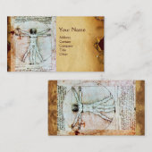 Carte De Visite HOMME VITRUVIEN, Parchemin Brown antique (Devant / Derrière)