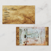 Carte De Visite HOMME VITRUVIEN, Parchemin Brown antique (Devant / Derrière)