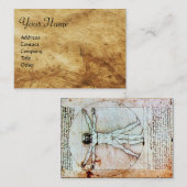 Carte De Visite HOMME VITRUVIEN, Parchemin Brown antique (Devant / Derrière)