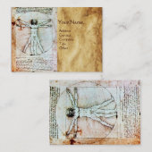 Carte De Visite HOMME VITRUVIEN, Parchemin Brown antique (Devant / Derrière)