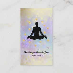 Carte De Visite *~* Homme Yoga méditation Parties scintillant d'or