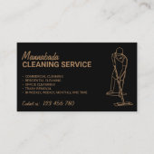 Carte De Visite Hommes professionnels de nettoyage de maison noire (Devant)
