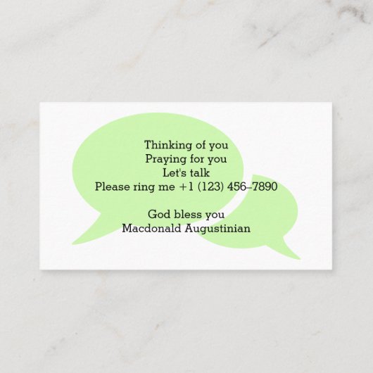 Carte De Visite HOMMES QUI PARLENT HEAL | Écriture | Santé mentale (Dos)