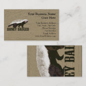 Carte De Visite Honey Badger Wild Animal (Devant / Derrière)