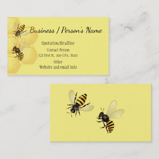 Carte De Visite Honey Bee (Devant / Derrière)