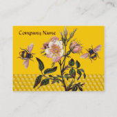 CARTE DE VISITE HONEY BEE AND WILD ROSES, BEEKEEPER WAX SEAL (Dos)