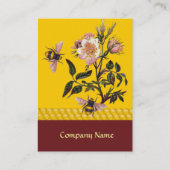CARTE DE VISITE HONEY BEE AND WILD ROSES, BEEKEEPER WAX SEAL (Dos)