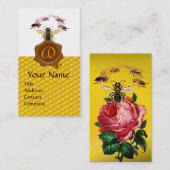 CARTE DE VISITE HONEY BEE, BEEKEEPER MONOGRAMME DE SCEAU DE CIRE B (Devant / Derrière)