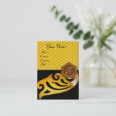 CARTE DE VISITE HONEY BEE, BEEKEEPER MONOGRAMME DE SCEAU DE CIRE B (Debout devant)