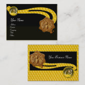 CARTE DE VISITE HONEY BEE, BEEKEEPER MONOGRAMME DE SCEAU DE CIRE B (Devant / Derrière)