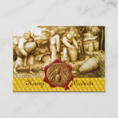 CARTE DE VISITE HONEY BEE, BEEKEEPER RED WAX SEAL MONOGRAMME (Dos)