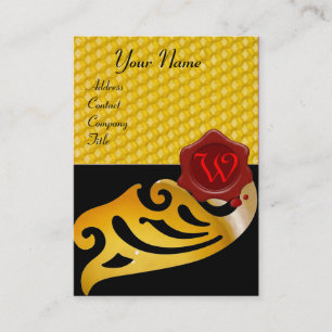 CARTE DE VISITE HONEY BEE, BEEKEEPER RED WAX SEAL MONOGRAMME
