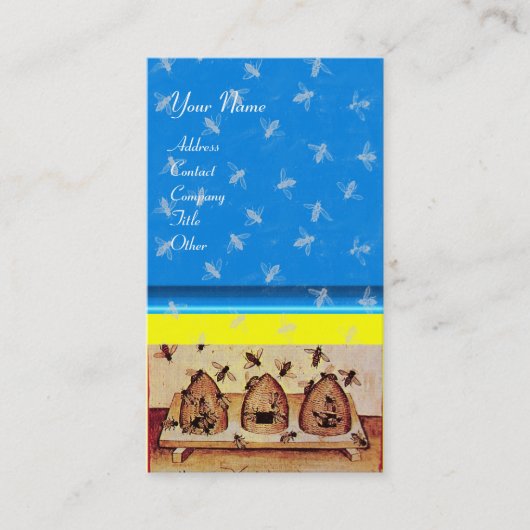 Carte De Visite HONEY BEE, MAINTIEN DES OEUVRES, bleu (Devant)