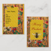 CARTE DE VISITE HONEY BEE PRINTEMPS FLEURS ET BÉNÉFICIAIRES DE FRA (Devant / Derrière)