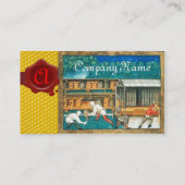 CARTE DE VISITE HONEY BEE RED BEEKEEPER RED WAX SEAL MONOGRAM (Dos)