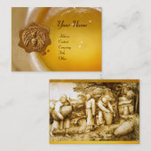 Carte De Visite HONEY BEE SCEAU DE CIRE, VENTE D'OEUVRE/apiculture (Devant / Derrière)
