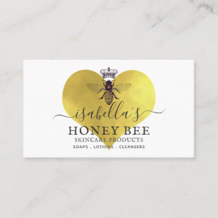 Carte De Visite Honey Bee Skincare Gold Foil sur blanc