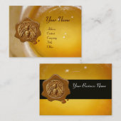CARTE DE VISITE HONEY BEE WAX SEAL, BEEKEEPER APIARIST (Devant / Derrière)