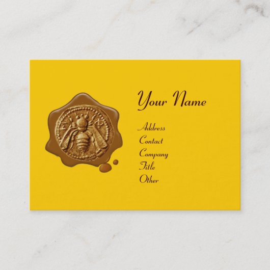 CARTE DE VISITE HONEY BEE WAX SEAL, BEEKEEPER APIARIST (Devant)