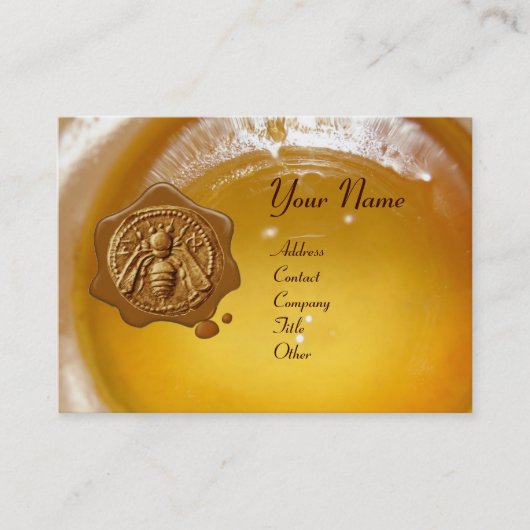 CARTE DE VISITE HONEY BEE WAX SEAL, BEEKEEPER APIARIST (Devant)