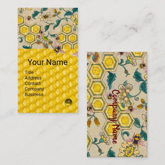 CARTE DE VISITE HONEY BEECOMBS, BEECOMBS, ENTRETIEN DES FLEURS DU (Devant / Derrière)