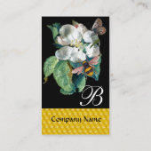 CARTE DE VISITE HONEY BEES, BEURRE ET ROSE BLANCHE MONOGRAMME (Dos)