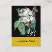 CARTE DE VISITE HONEY BEES, BEURRE ET ROSE BLANCHE MONOGRAMME (Dos)