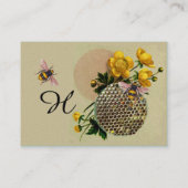 Carte De Visite HONEY BEES, HONEYCOMB ET BUTTERCUPS MONOGRAM Pearl (Dos)