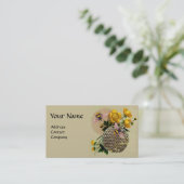 Carte De Visite HONEY BEES, HONEYCOMB ET BUTTERCUPS MONOGRAM Pearl (Debout devant)