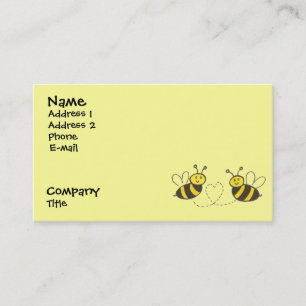 Carte De Visite Honey Bees with Heart