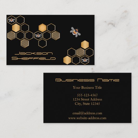 Carte De Visite Honeycomb And Bees (Devant / Derrière)