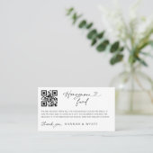 Carte De Visite Honeymoon Gift Request Wedding Enclosure Scan Card (Debout devant)