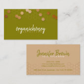 Carte De Visite Honeypeb Bee Farm Apiary Green Gold (Devant / Derrière)
